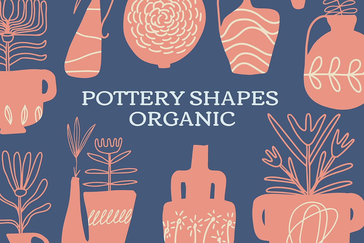 224 POTTERY CLIPART - HAND DRAWN, an Object Illustration by JuDesign (Photo 1 of 25)