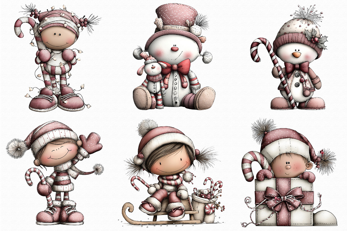 Christmas Candy Cane Characters, an Illustration by Libby Wishes (Photo 7 of 7)