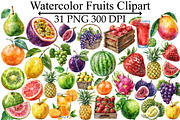 Watercolor Fruits Clipart, an Illustration by Design Market (Thumbnail 1 of 5)