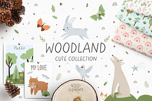 Woodland - cute collection, an Animal Illustration by roskque