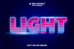 Illustration Light 3D Text Effect