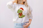 Cute Christmas Dinosaur Sublimation, an Illustration by SVGArt (Thumbnail 8 of 8)