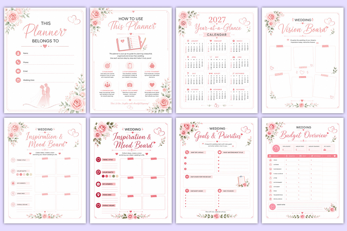 2027 Wedding Planner | Couple, a Stationery Template by Mustafiz (Photo 2 of 5)