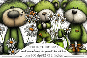 Whimsical Spring Teddy Bear PNG, an Illustration by Designking (Thumbnail 1 of 5)