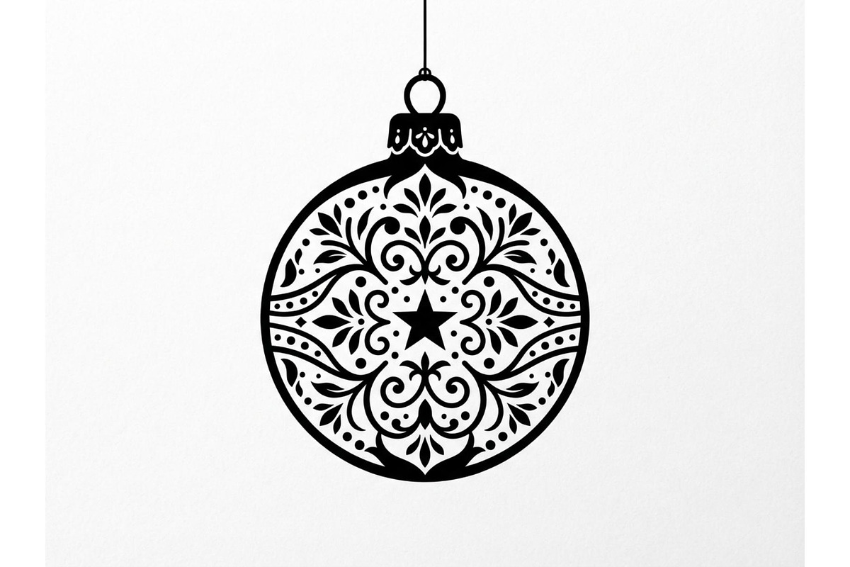Festive Filigree Bauble Silhouette, an Object Graphic by Creativeshirt (Photo 2 of 5)