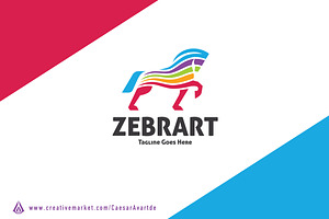 Colorful Zebra Logo Template