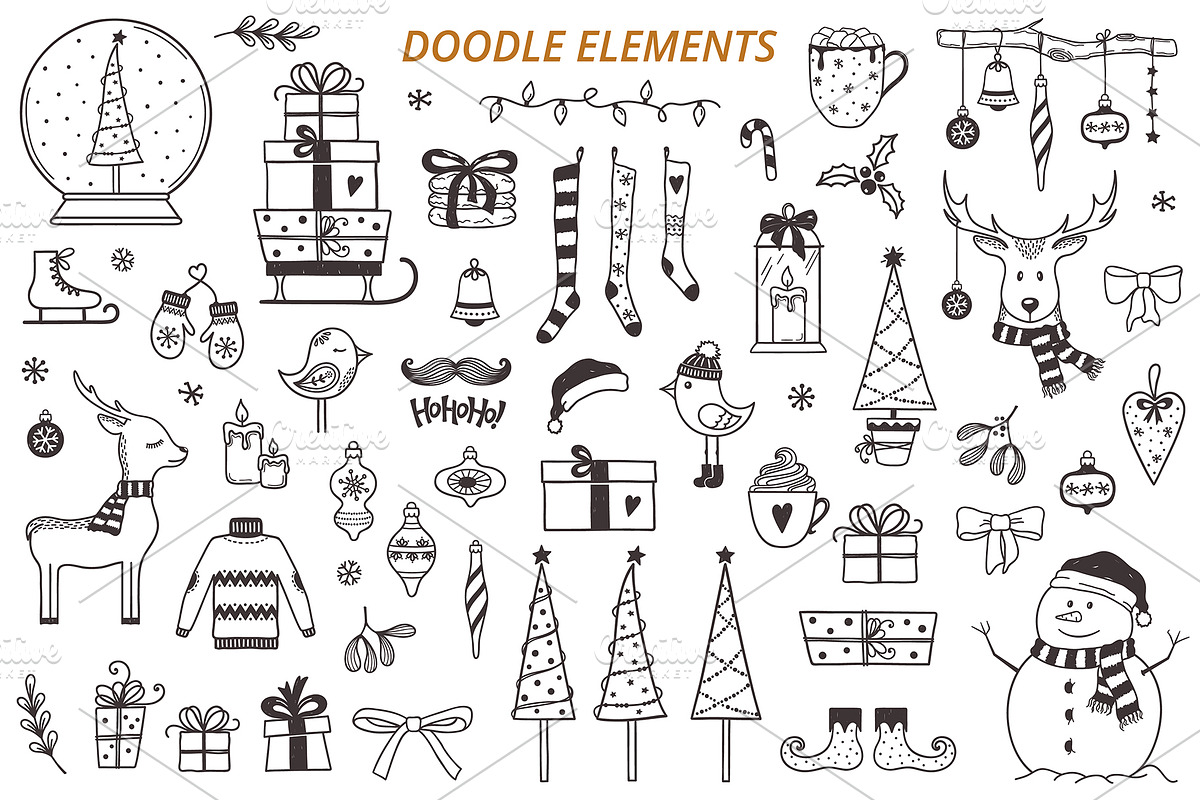 Christmas vector doodles bundle, a Graphic by InkySplash (Photo 4 of 9)