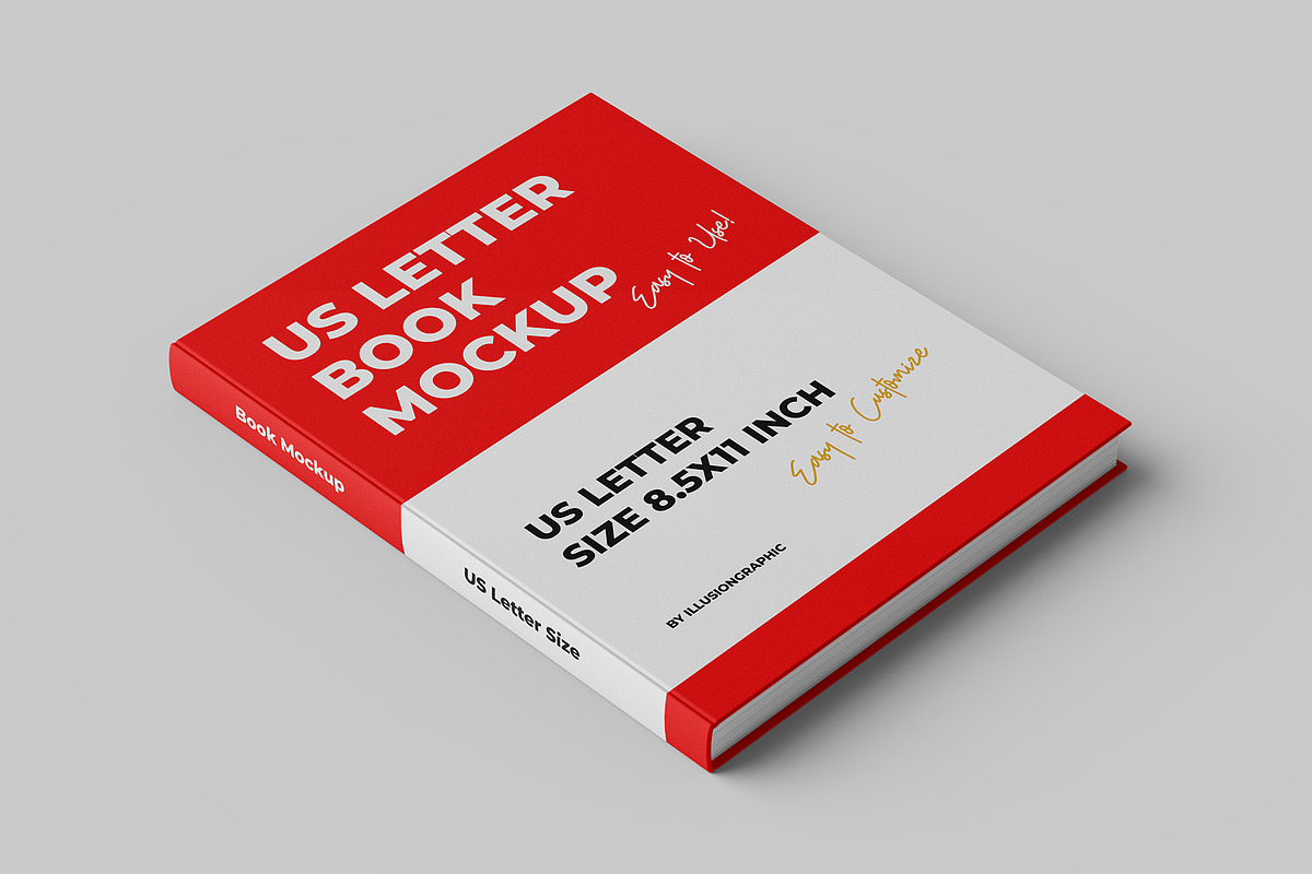 US Letter Book Mockup - 8 views, a Books & Magazine Mockup by Illusiongraphic (Photo 4 of 22)