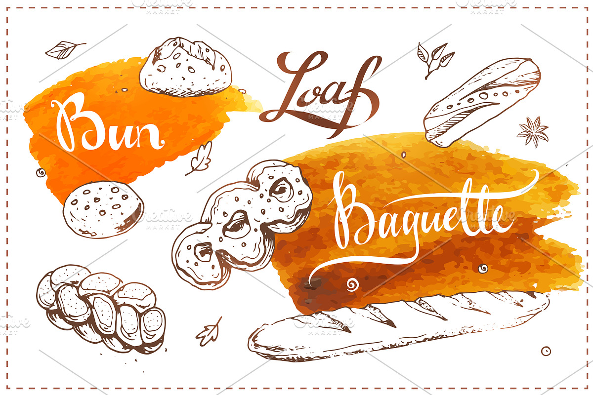Bakery icons and calligraphy, a Food Illustration by Margo Miller (Photo 5 of 30)
