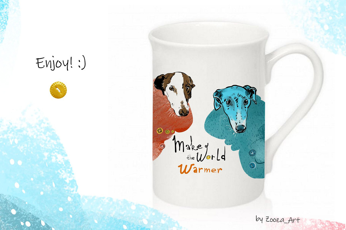 Wise Dogs in Popons III: 6 cards, an Illustration by Zooza Art (Photo 6 of 6)
