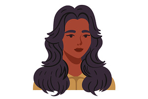Woman with layered long hair, a Person Illustration by Yayasya