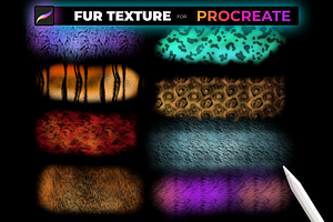 55 FUR TEXTURE Brushes For PROCREATE