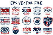 Father's Day 2026 Badge EPS Bundle, an Object Graphic by NH graphic (Thumbnail 1 of 3)