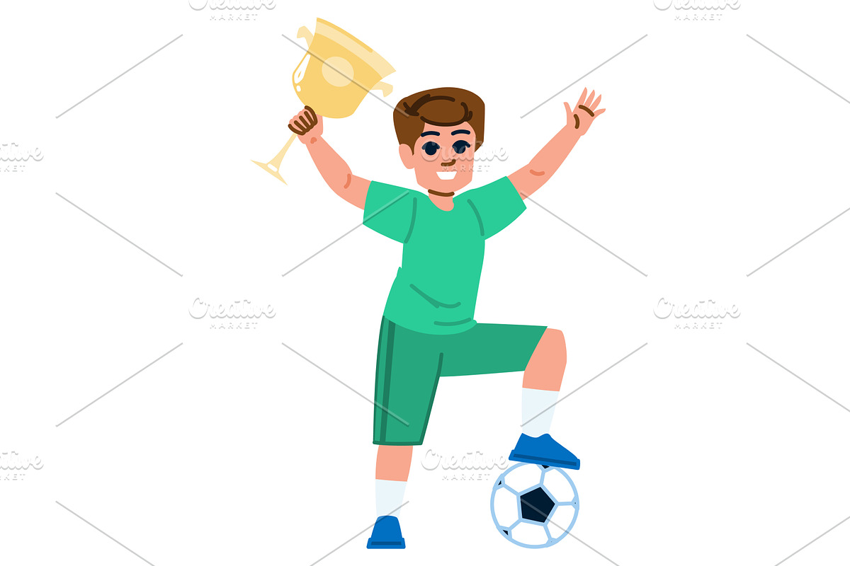 Young soccer player celebrating with, a Sport Illustration by pikepicture