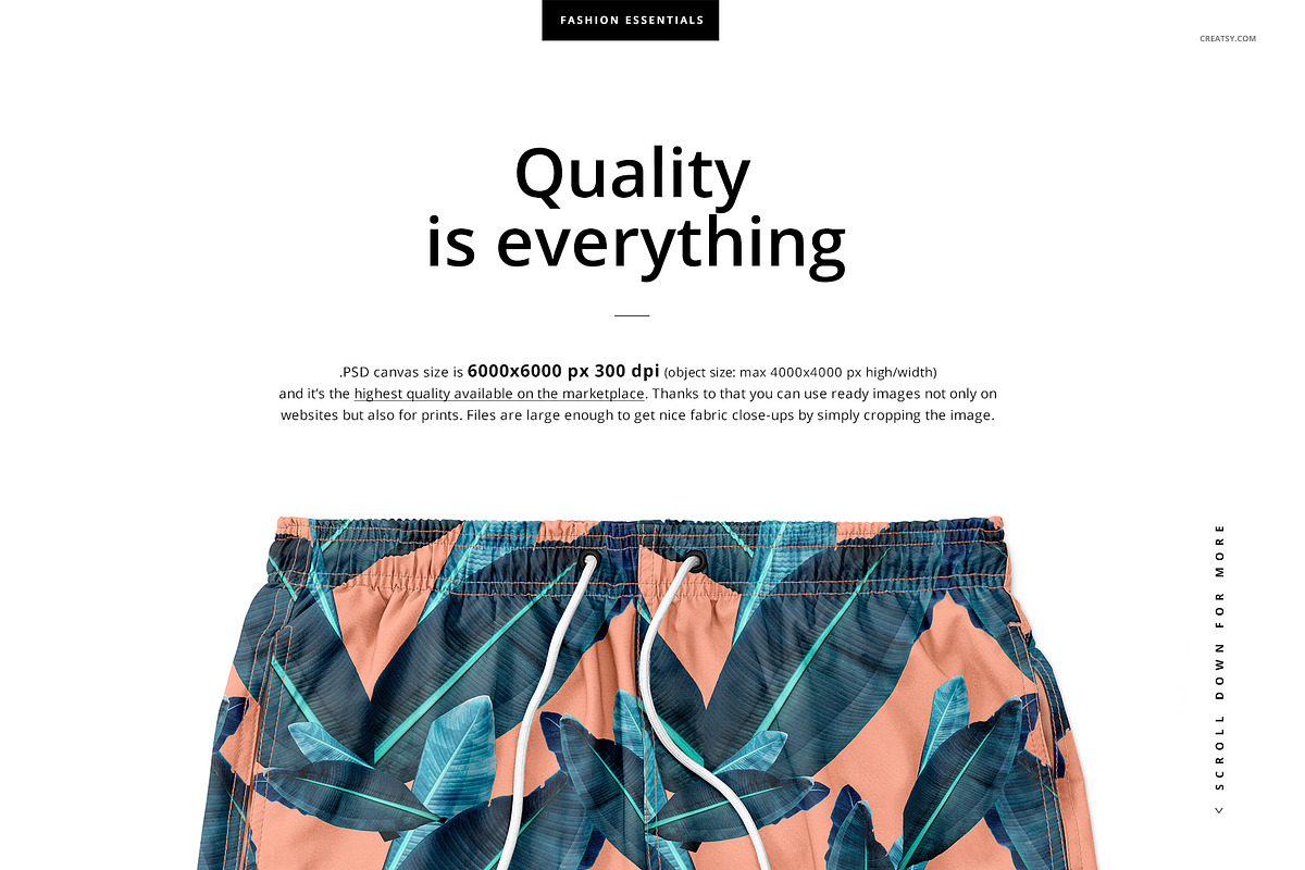 Men's Swim Trunks Mockup Set, a Bottom Mockup by creatsy5 (Photo 2 of 7)
