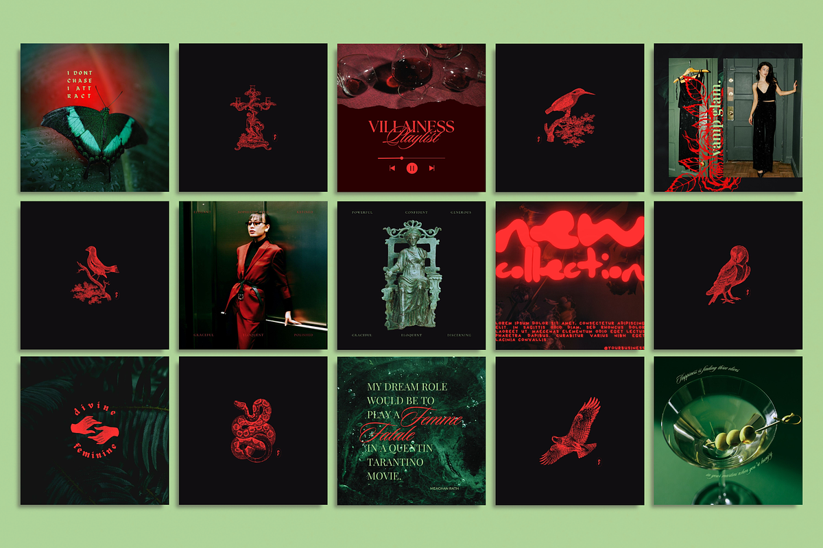 Dark Glamour Social Media Bundle, a Social Media Template by The Flossy Finch (Photo 5 of 13)