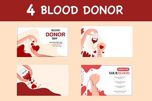 Blood donor day vector bundle, an Education Illustration by foxndeer