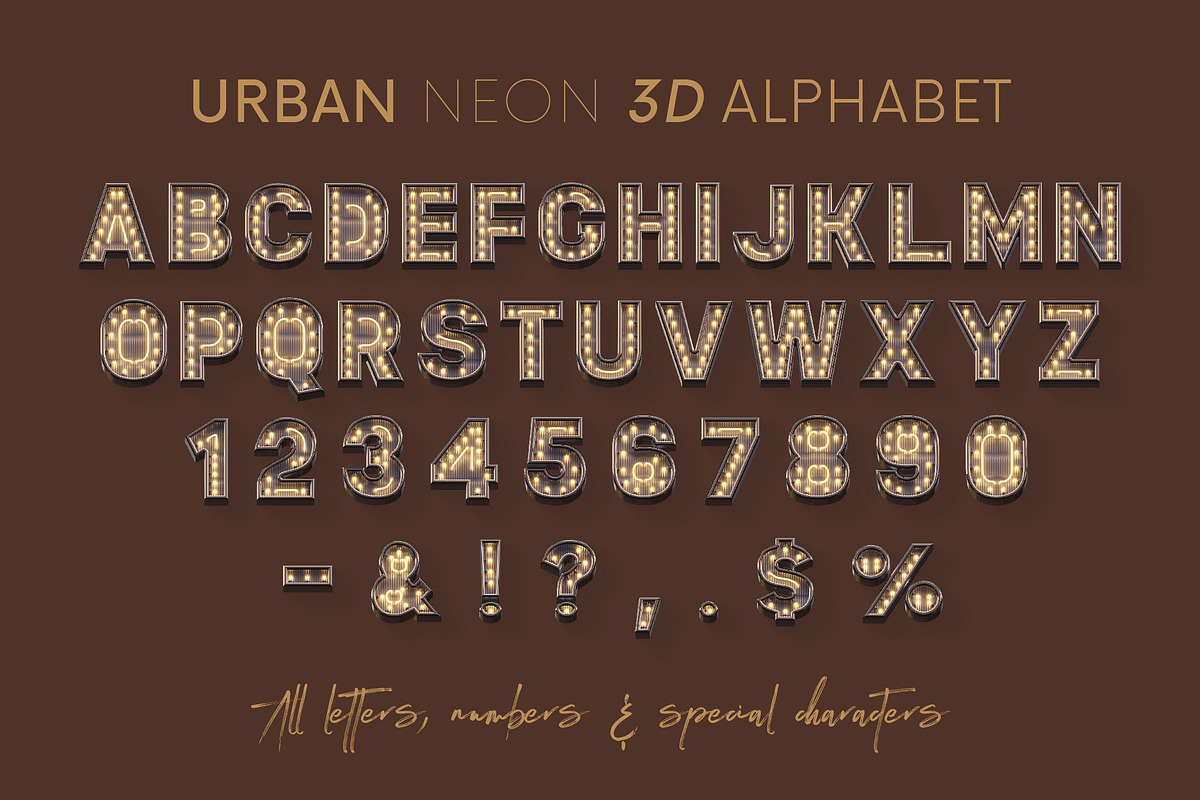 Urban Neon - 3D Lettering, a Graphic by MIIM (Photo 8 of 8)