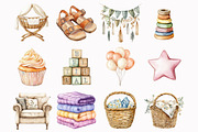 Watercolor Boho Nursery Clipart, an Illustration by Design Market (Thumbnail 4 of 5)