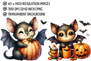 Funny Quirky Halloween Bats Clipart, an Illustration by Pixels.Craft (Thumbnail 4 of 6)