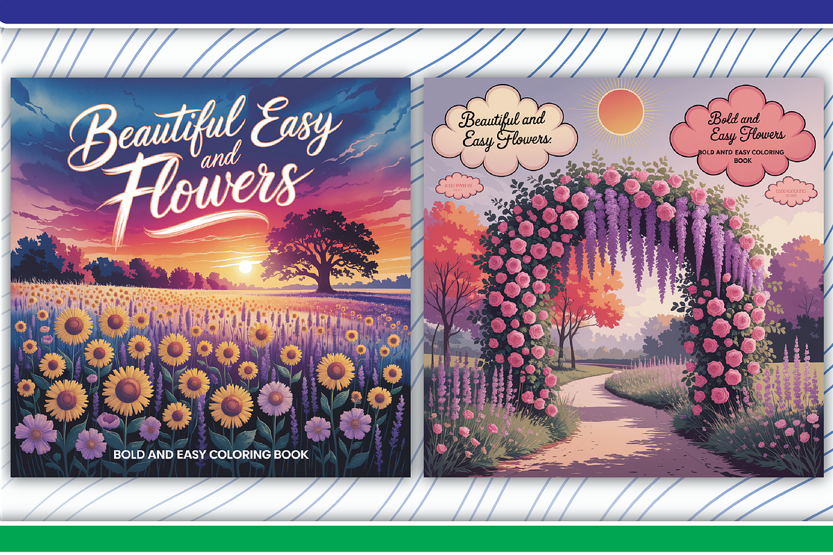 Beautiful and Flowers Coloring page, an Illustration by LightExpress (Photo 4 of 5)
