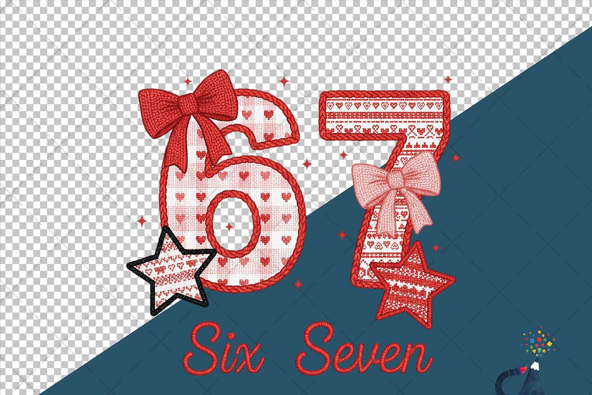 Faux Crochet Valentine Six Seven Png, an Illustration by Creative Art (Photo 6 of 6)