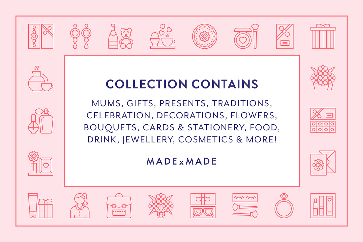 Mothers Day Line Icons, an Outline Icon by Made by Made (Photo 2 of 7)
