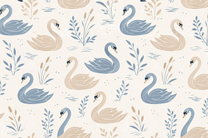 Swan decor design with blue and beig, a Photo by Dvoevnore photos