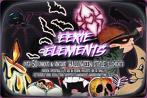 Retro Halloween Horror Collage Pack