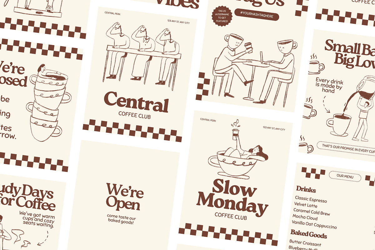 Coffee Shop Instagram Templates, a Social Media Template by Defects (Photo 1 of 2)