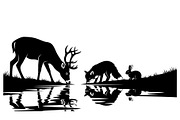 Wildlife Forest Silhouette Vector Bu, an Illustration by Designs_River (Thumbnail 36 of 51)