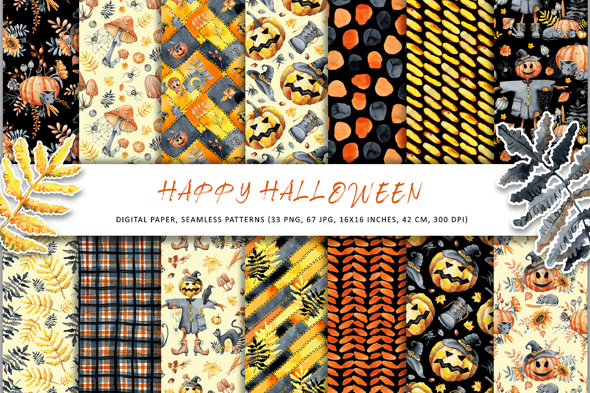 Happy Halloween watercolor clipart, an Illustration by Artmanata (Photo 6 of 22)