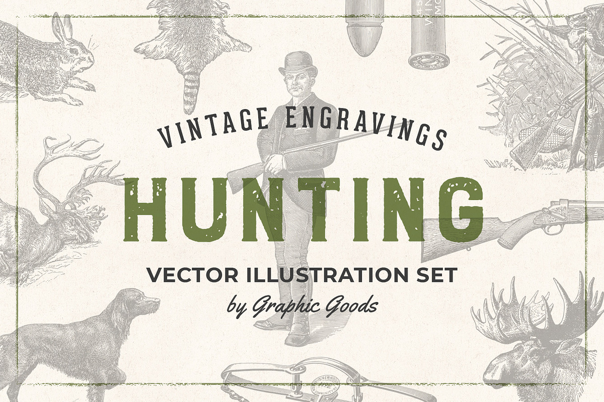 Hunting - Vintage Illustrations, a Sport Illustration by Graphic Goods (Photo 1 of 12)