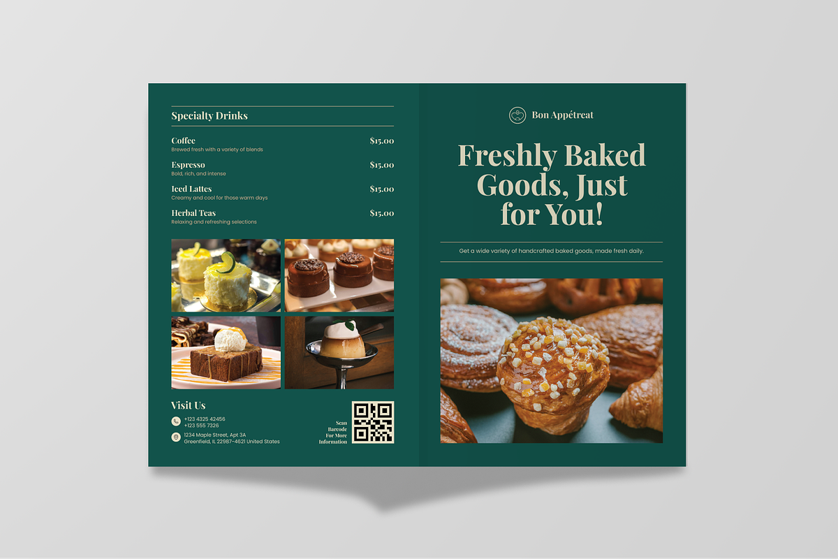 Restaurant Menu Bifold Brochures, a Brochure Template by Annora Studio (Photo 3 of 5)