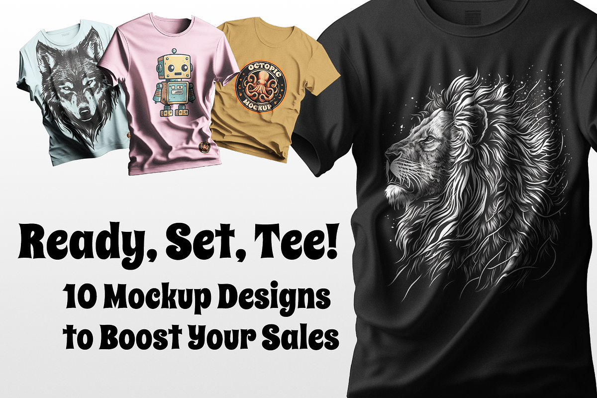 T-shirt mockup bundle, an Apparel Mockup by Visuallay (Photo 1 of 6)