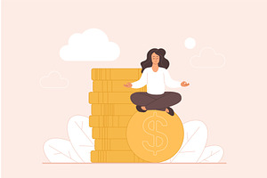 Success investment positive mindset, a Finance Illustration by Lemberg Vector