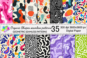 Organic Shapes seamless patterns, a Pattern Graphic by Canvas Craft