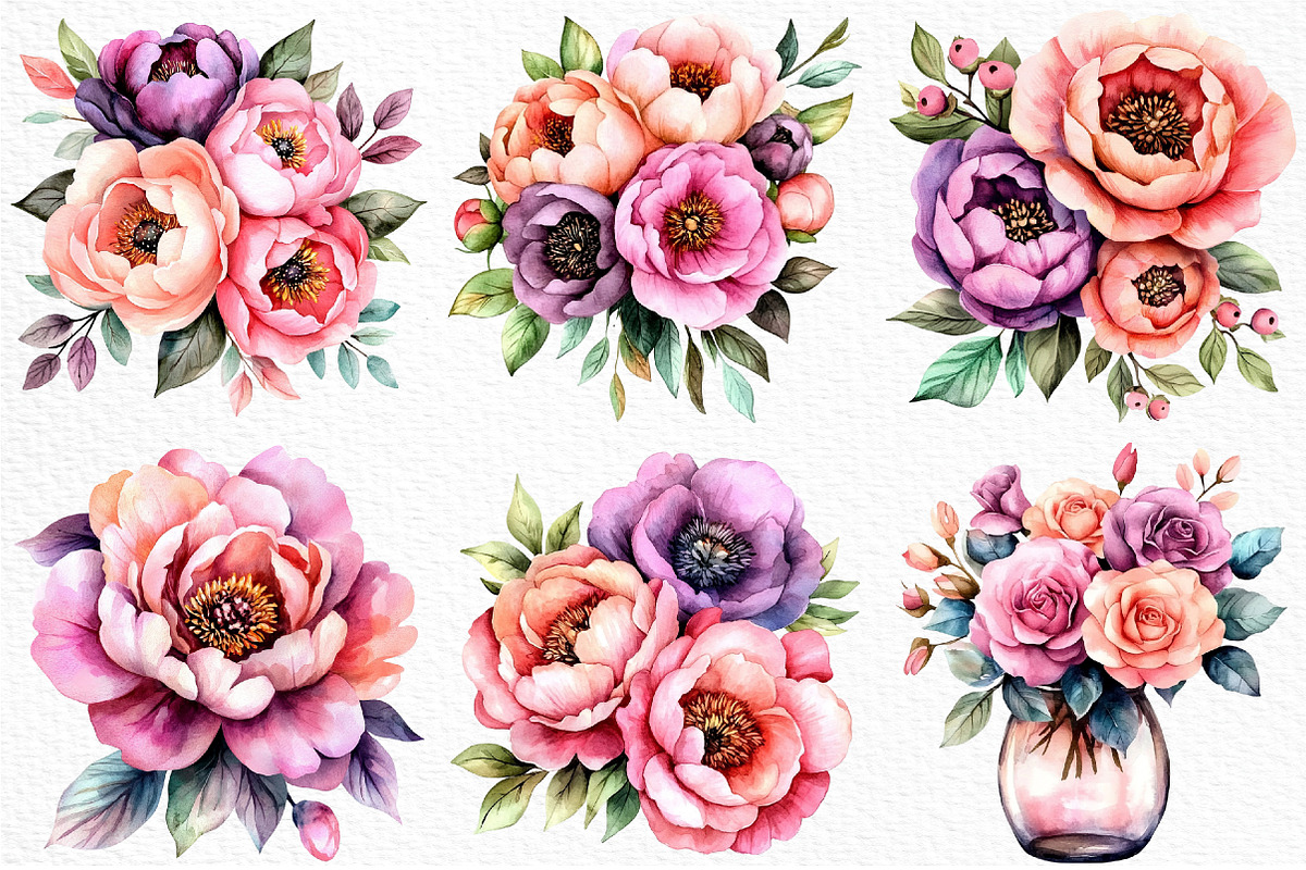 Watercolor Mother's Day Flower PNG, an Illustration by Craft Nest (Photo 5 of 10)
