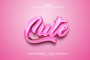 Pink 3D Text Effect - Cute PSD, a Layer Style Add-On by Md Jahidul99