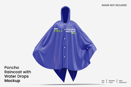 Poncho Raincoat Mockup, an Apparel Mockup by Unerispace