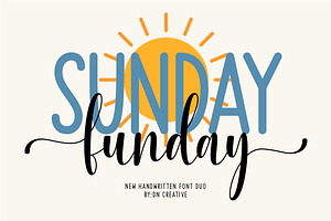 Sunday Funday Duo, a Script Font by DN Creative