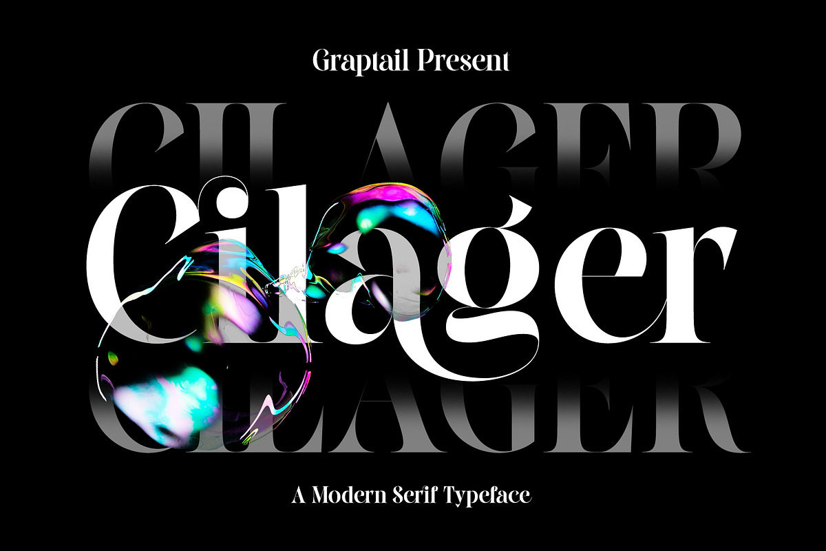 Cilager - Modern Serif Typeface, a Serif Font by Graptail (Photo 1 of 14)