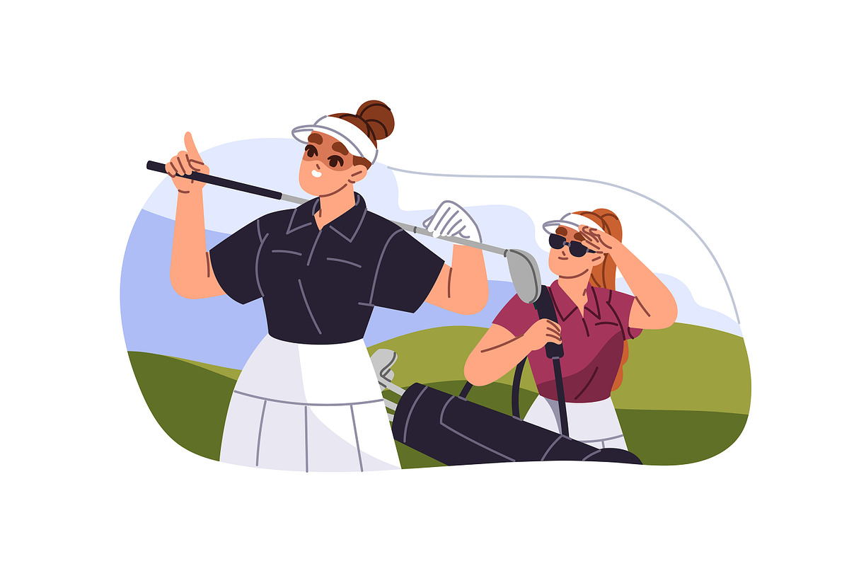 People play golf, golfers set, a Sport Illustration by PaperTrident (Photo 2 of 8)