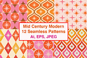 Mid Century 12 Seamless Patterns, a Pattern Graphic by Yasmine Patterns (Thumbnail 1 of 8)