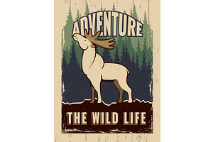 Adventure poster. placard with, an Animal Illustration by Onyx