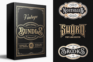 Vintage Fonts & Graphics Bundle
