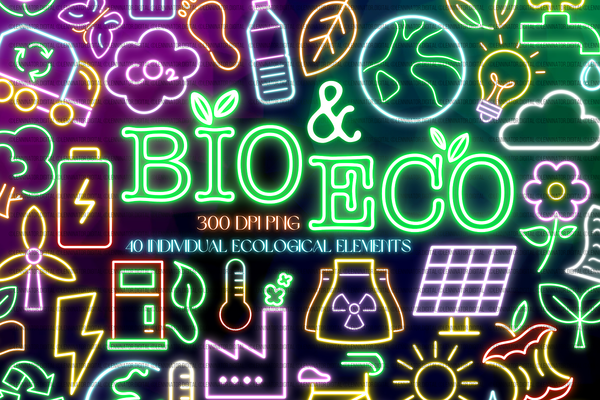 Neon Eco Bio PNG Clipart, an Education Illustration by Lenninator Digital (Photo 1 of 7)