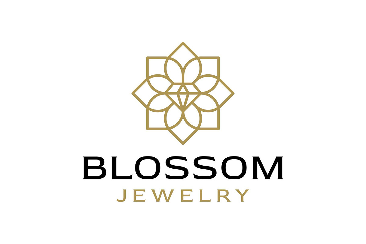 Flower Diamond Gems Jewelry Logo, a Branding & Logo Template by Buqancreative