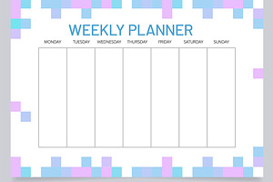 Planner For Week Worksheet Design