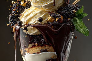 Delicious Blackberry Ice Cream Sunda, a Photo by Pixeness Studio